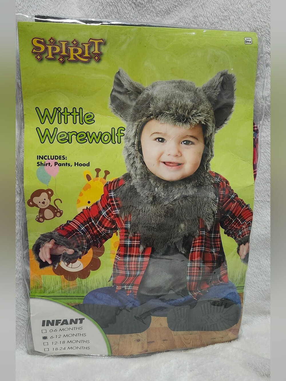 Baby Wittle Werewolf Costume Infants Size 6-12 Months